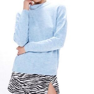 Urban Outfitters Crew Neck Sweater In Light Blue Heathered